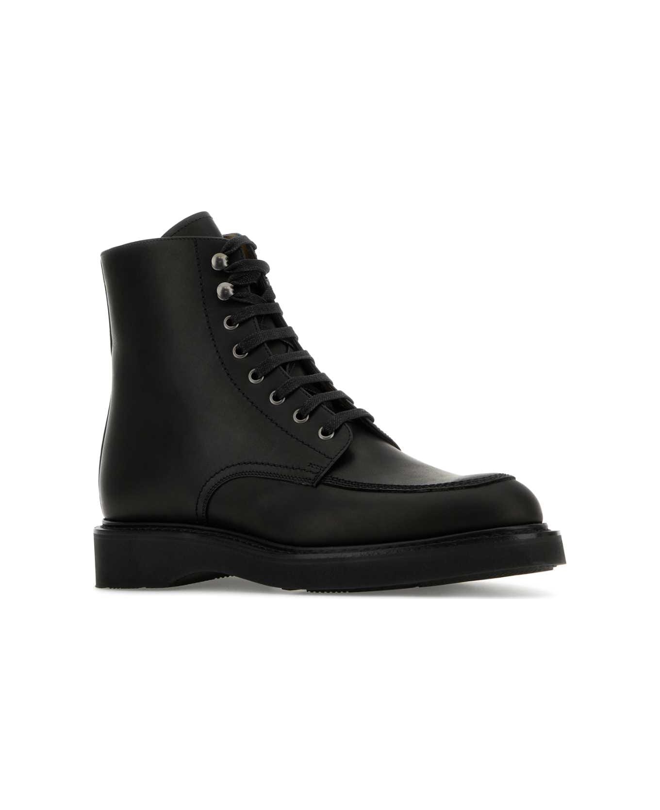 Church's Black Leather Newick Ankle Boots - BLACK