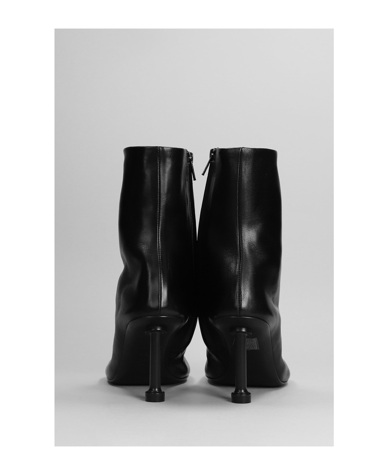 Balenciaga High Heels Ankle Boots In Black Leather - black