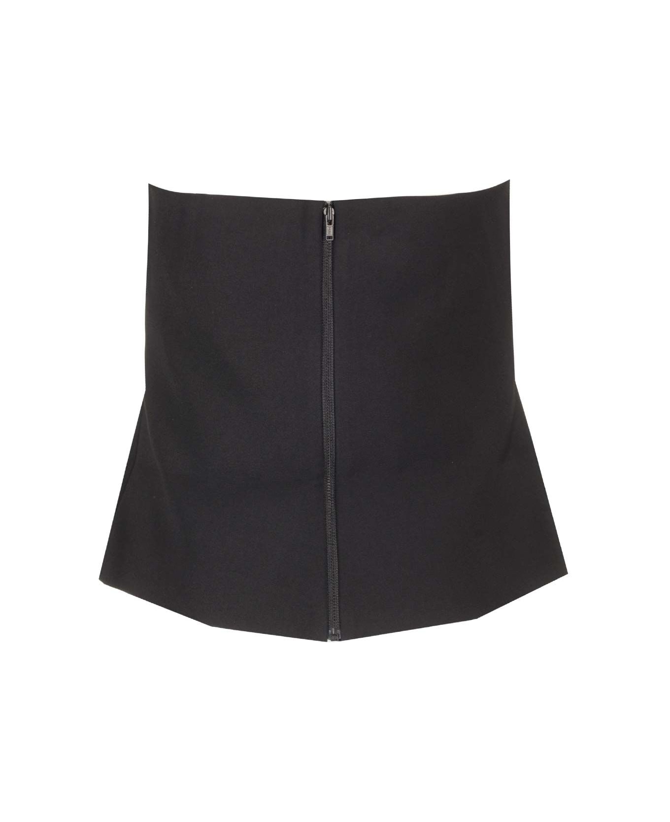 self-portrait Bow Bandeau Top - Black