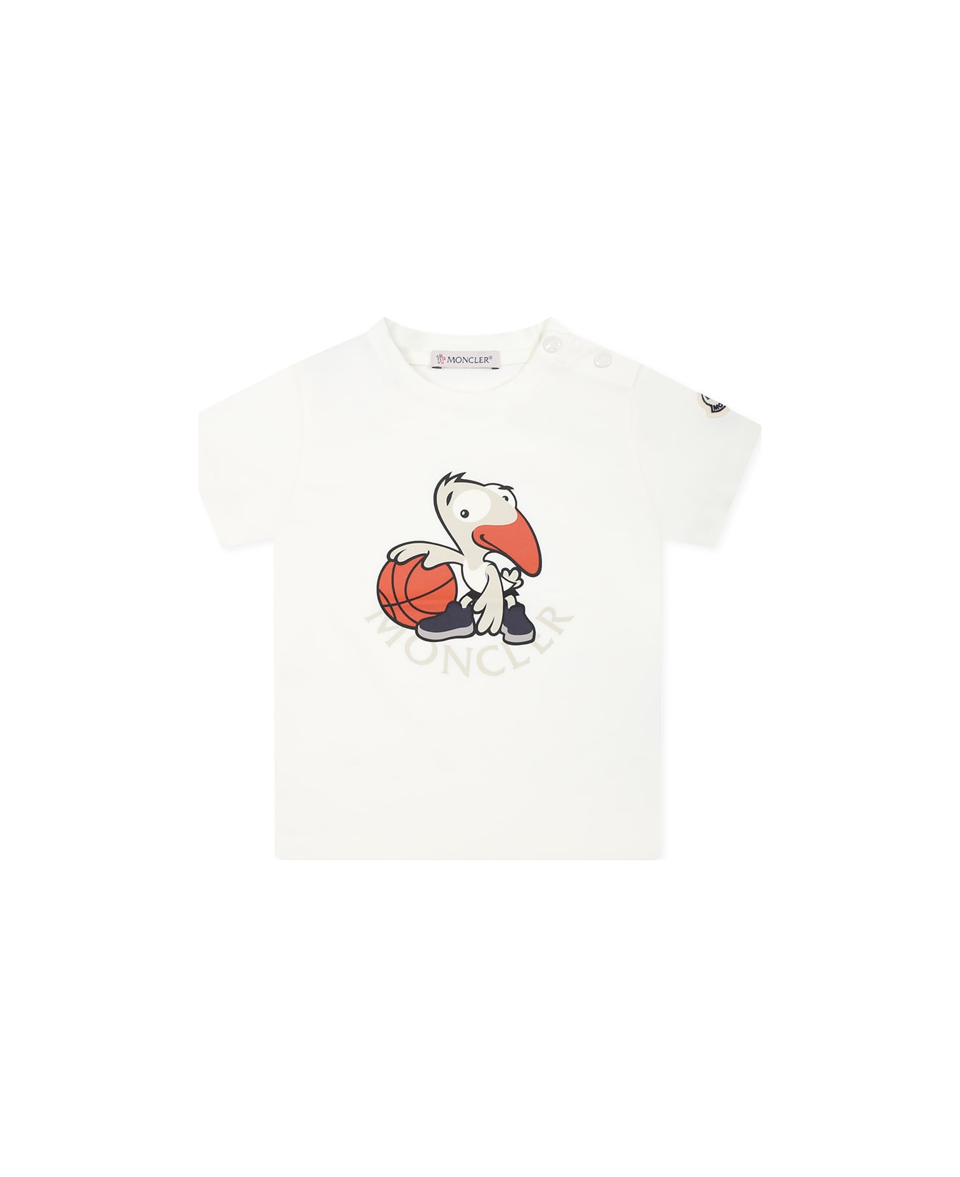 Moncler White T-shirt For Baby Boy With Logo - White