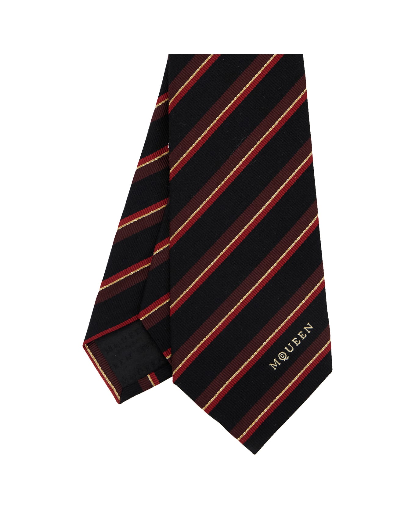 Alexander McQueen Multicolor Tie With Striped Motif In Wool Man - Multicolor