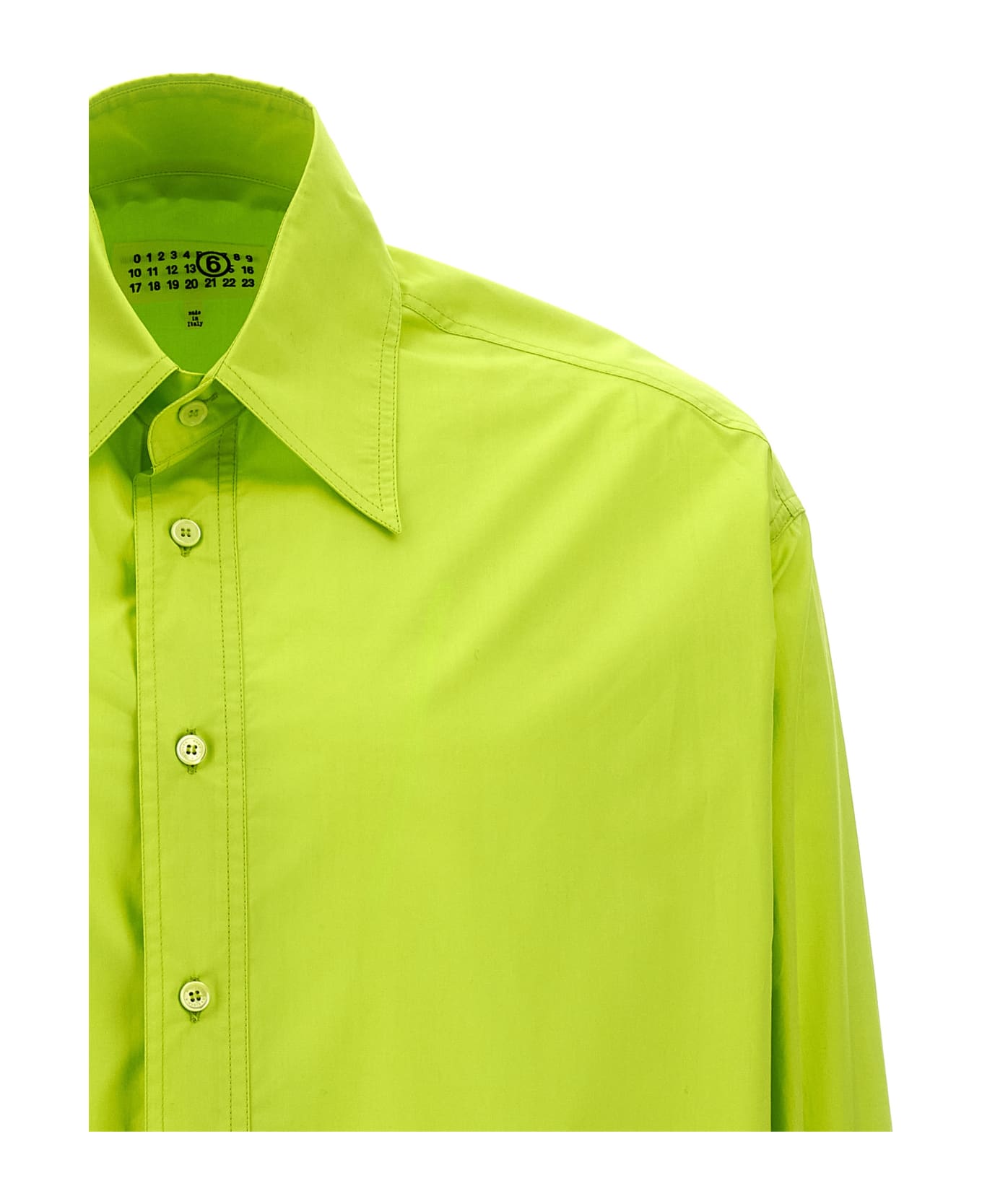 MM6 Maison Margiela 'numeric Signature' Poplin Shirt - Green