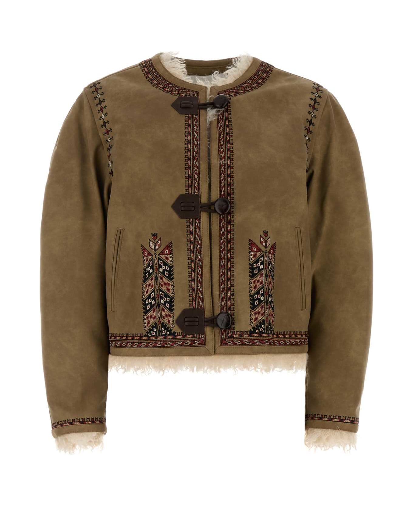 Marant Étoile Cappuccino Synthetic Leather Cely Jacket - TAUPE