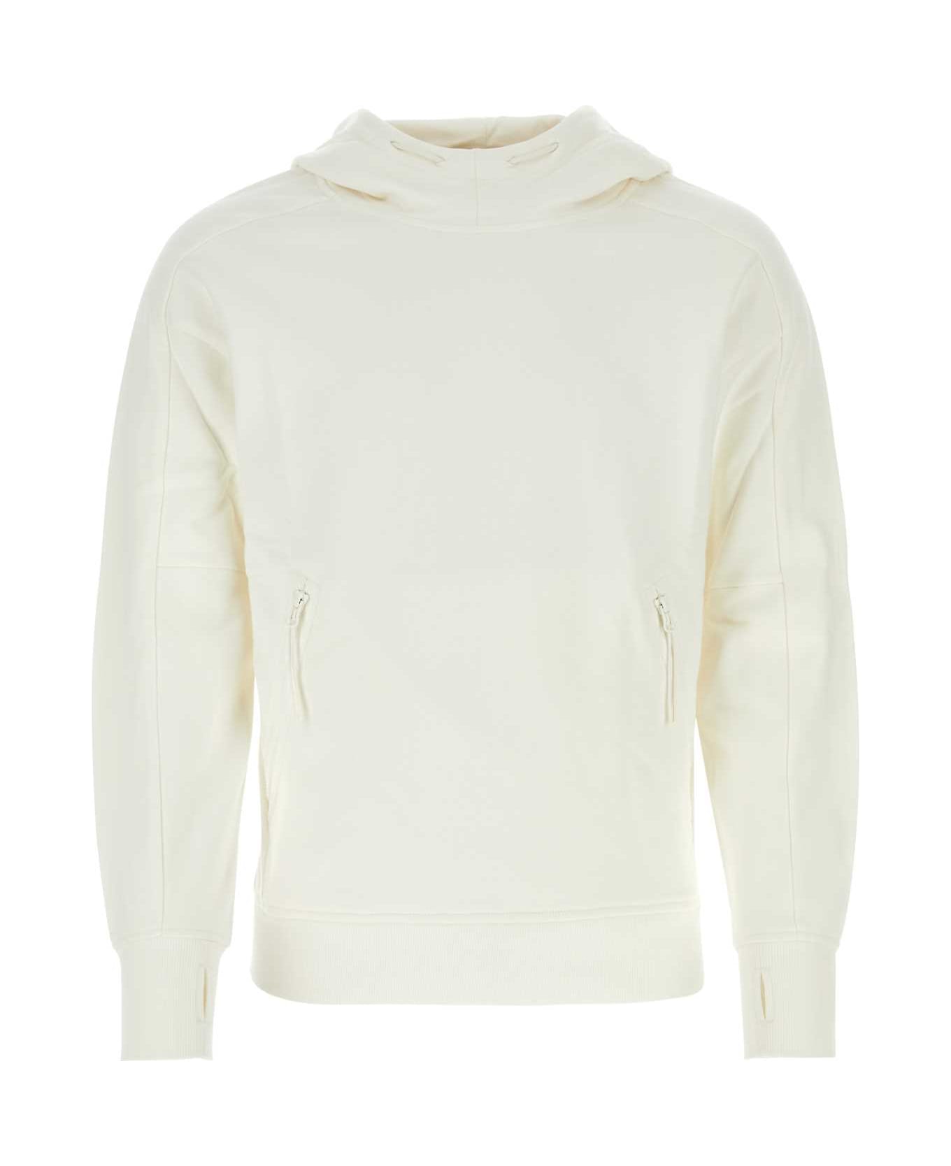 C.P. Company White Cotton Sweatshirt - GAUZEWHITE フリース