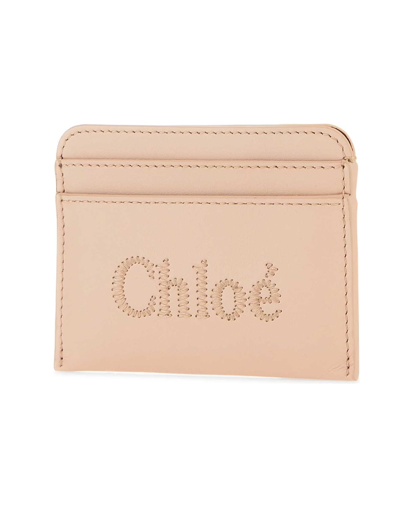 Chloé Antiqued Pink Leather Sense Card Holder - CEMENTPINK