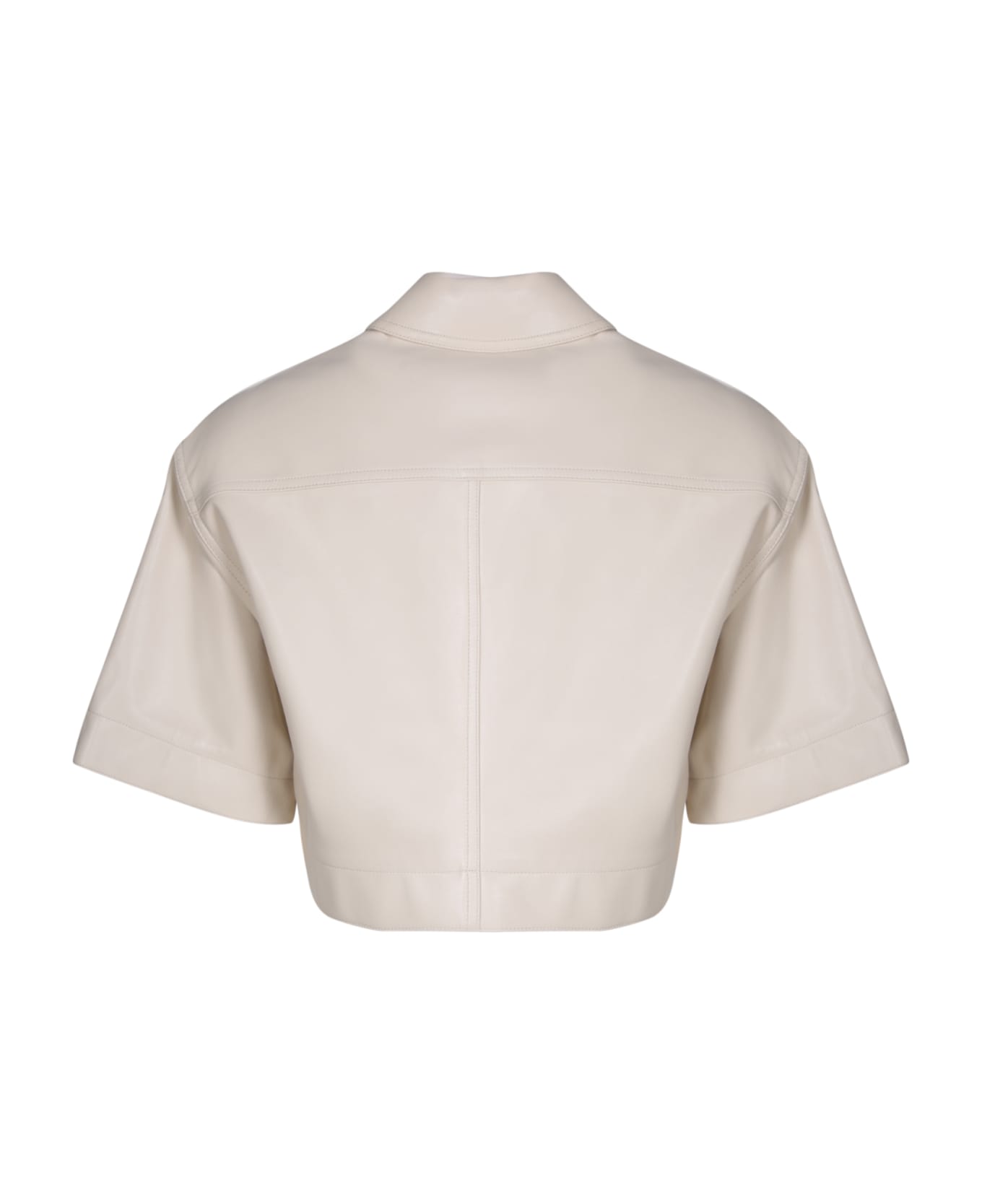 STAND STUDIO Ivory Faux Leather Shirt By Stand Studio - White