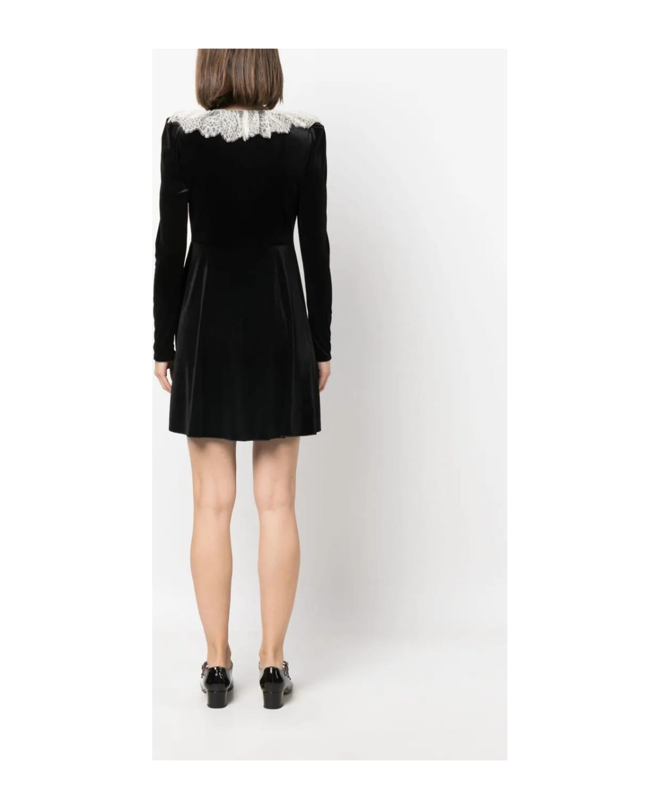 Philosophy di Lorenzo Serafini Black Stretch Velvet Dress Dress - NERO