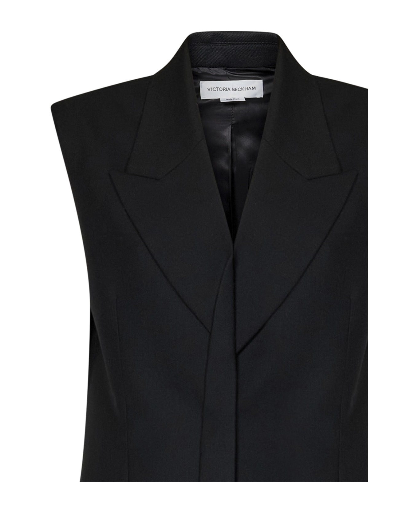 Victoria Beckham Sleeveless Tailored Dress Mini Dress - Black ベスト