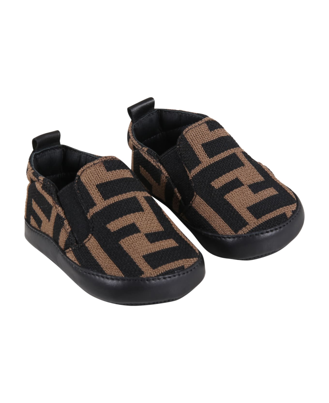 Fendi Brown Sneakers For Babykids With Double Ff - Brown