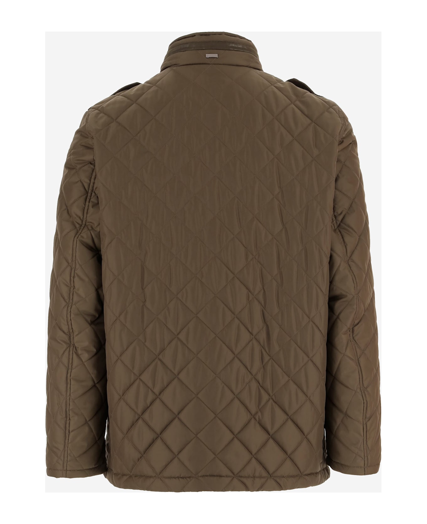 Herno Quilted Jacket With High Collar - Green