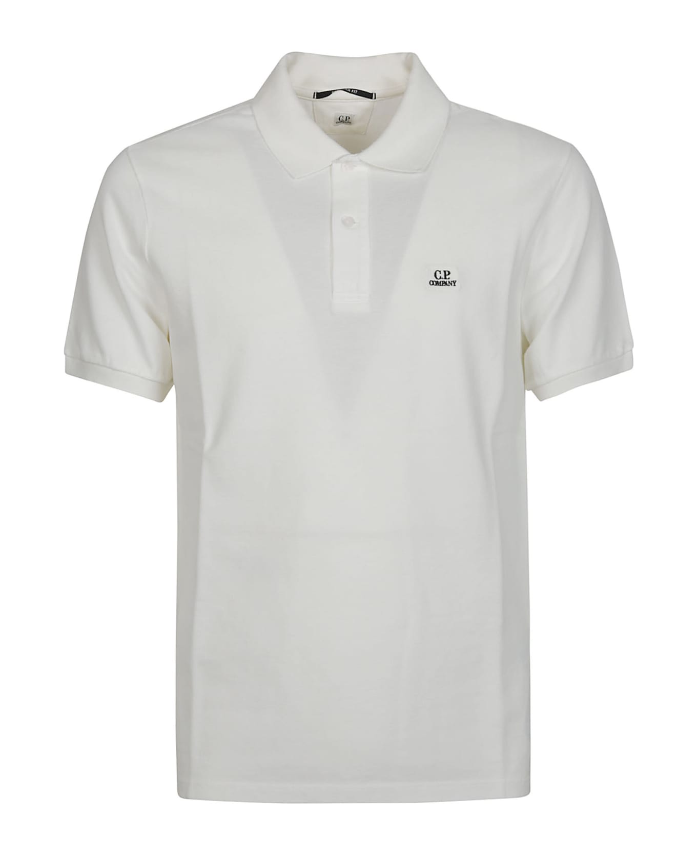 C.P. Company 24/1 Piquet Gament Dyed Short Sleeve Polo Shirt - Gauze White