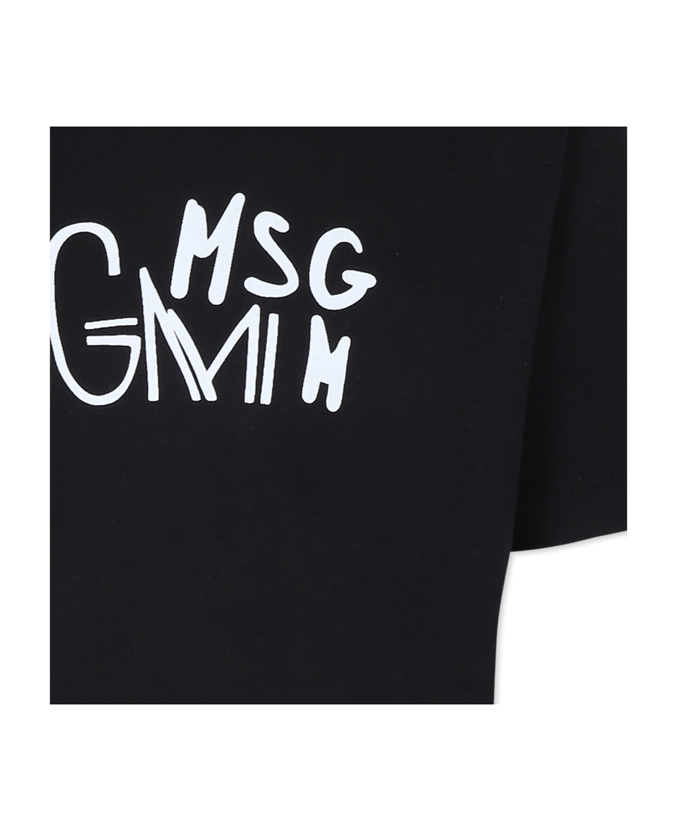 MSGM Black T-shirt For Boy With Logo - Nero