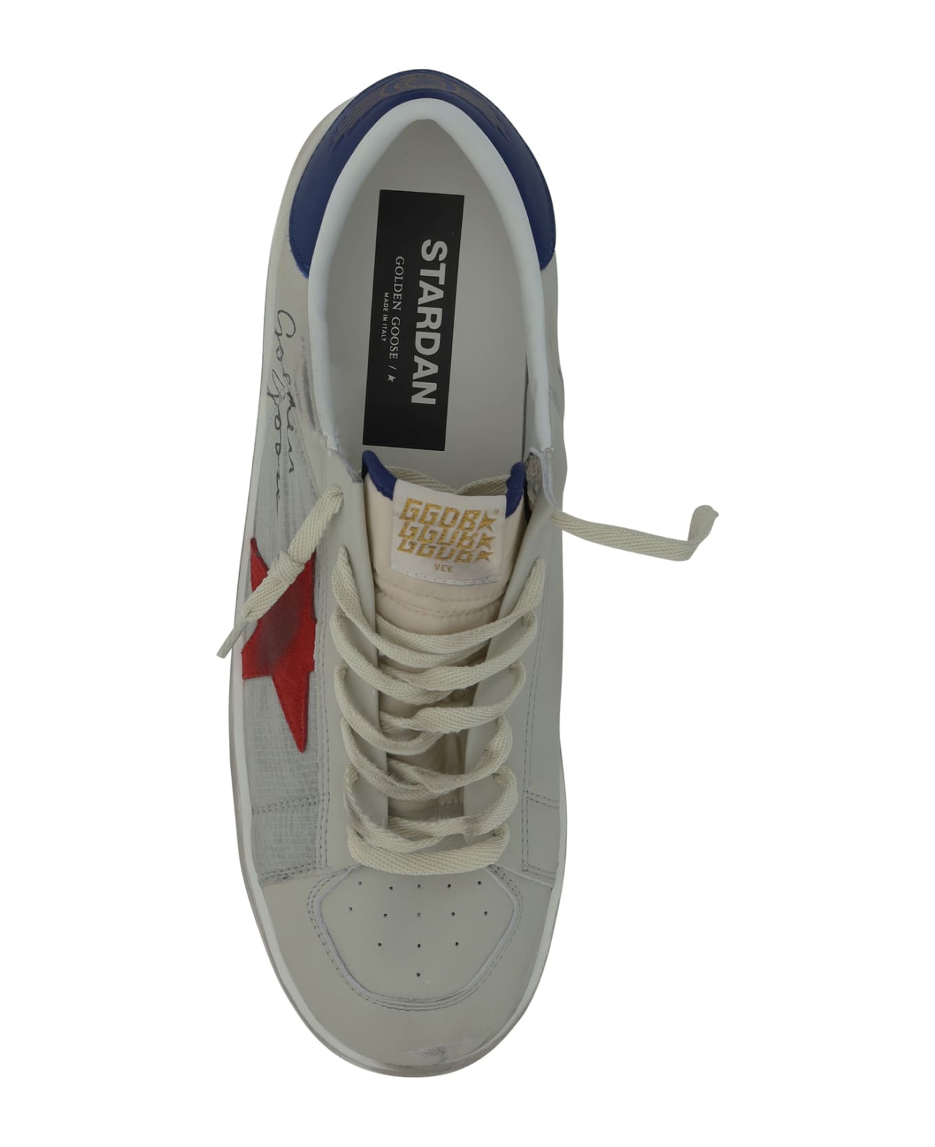 Golden Goose Stardan Sneakers - White/blue/red