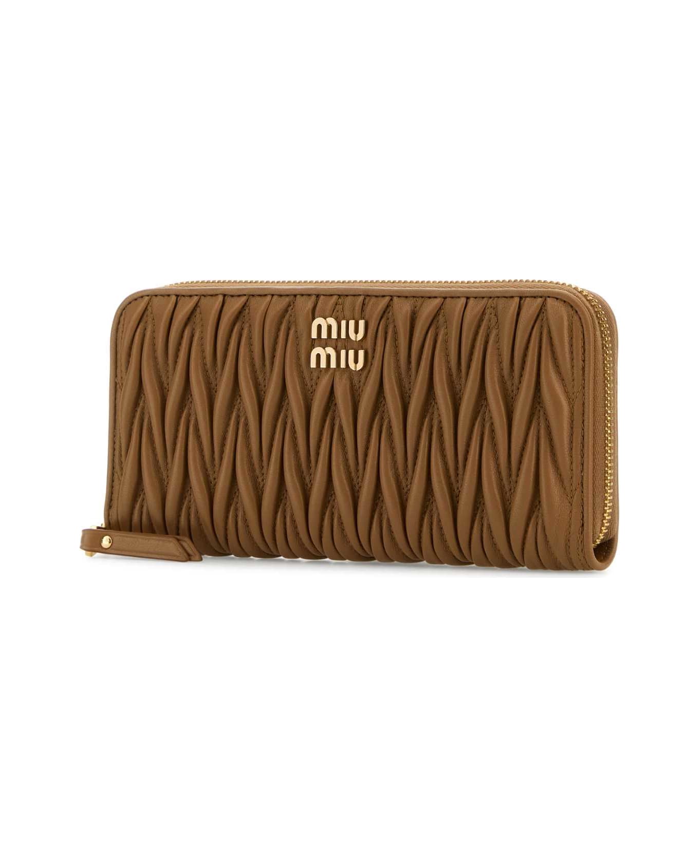 Miu Miu Caramel Nappa Leather Wallet - CARAMEL