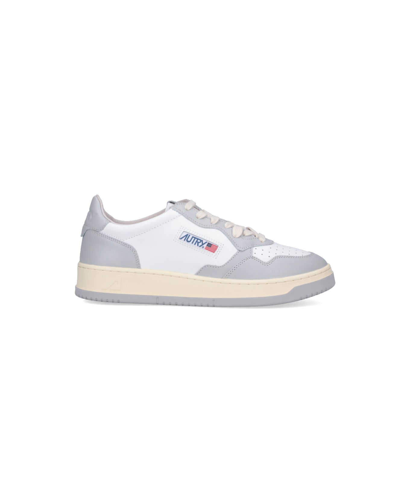 Autry Grey And White Two-tone Leather Medalist Low Sneakers - White/grey スニーカー