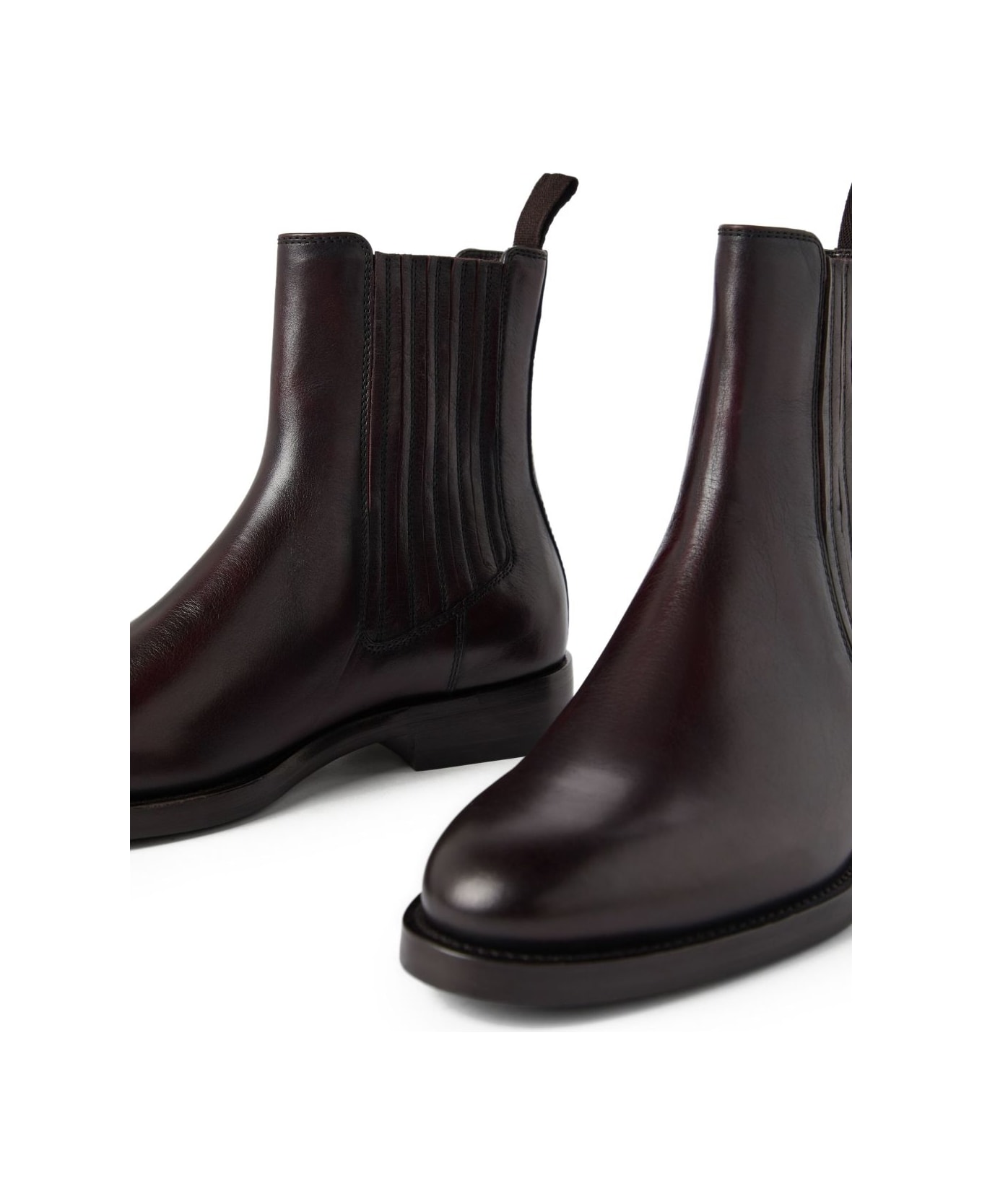 Brunello Cucinelli Leather Chelsea Boots - Marrone scuro