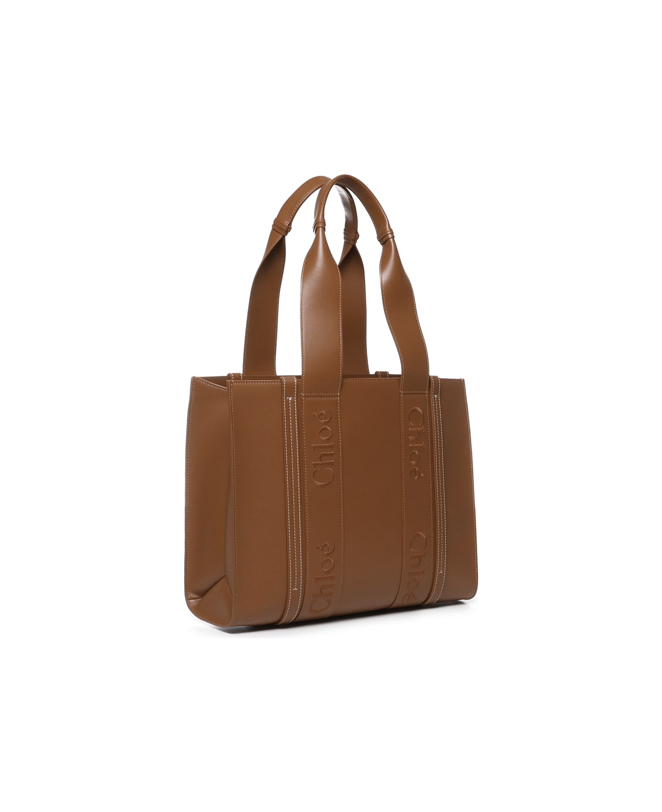 Chloé 'woody' Midi Tote Bag - Brown