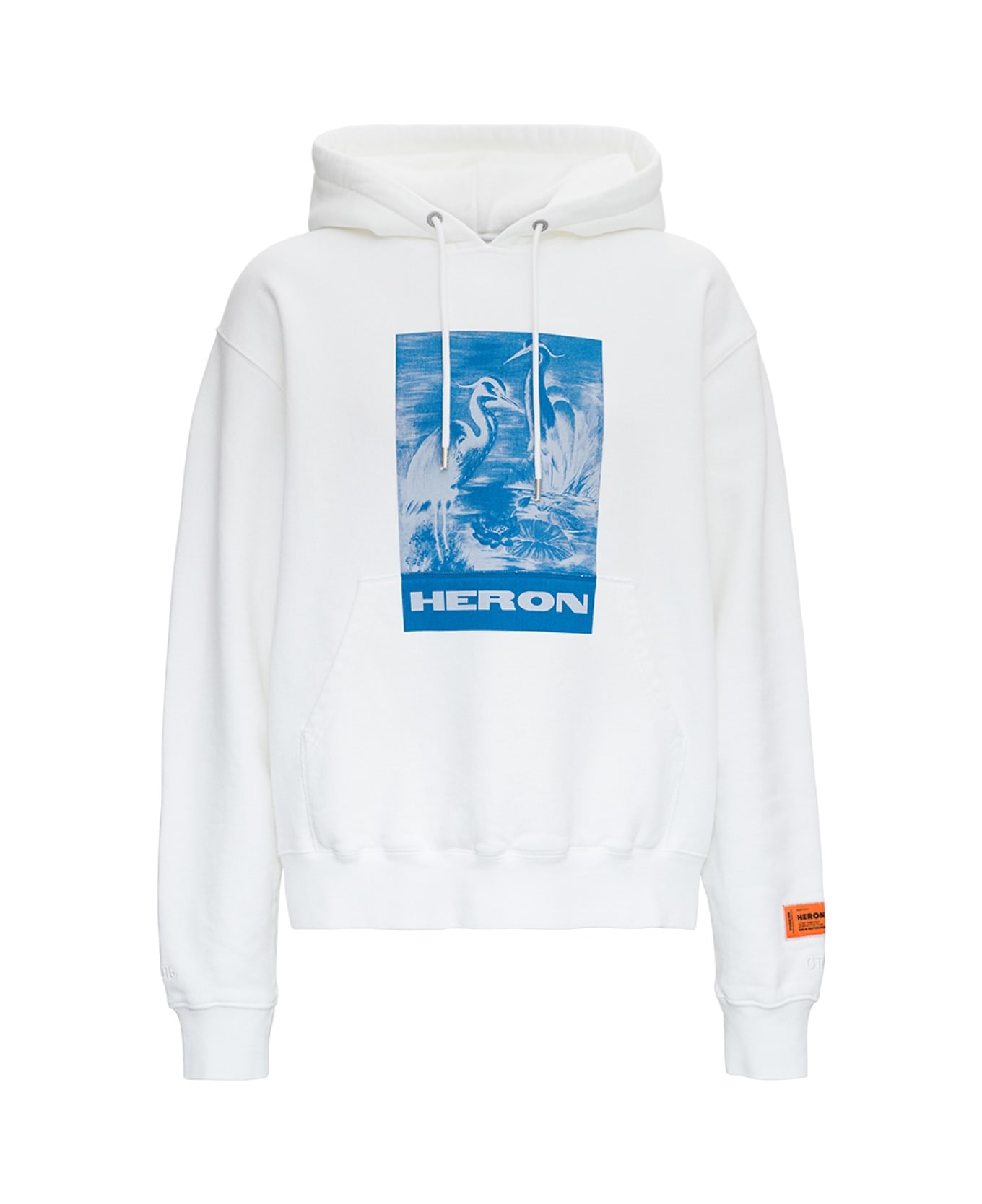 HERON PRESTON White Jersey Hoodie With Print - White