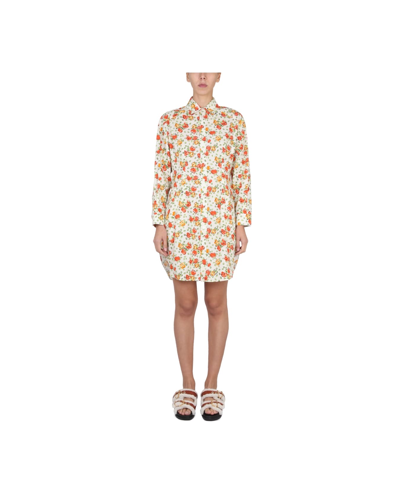 Marni Shirt Dress With Floral Pattern - MULTICOLOUR