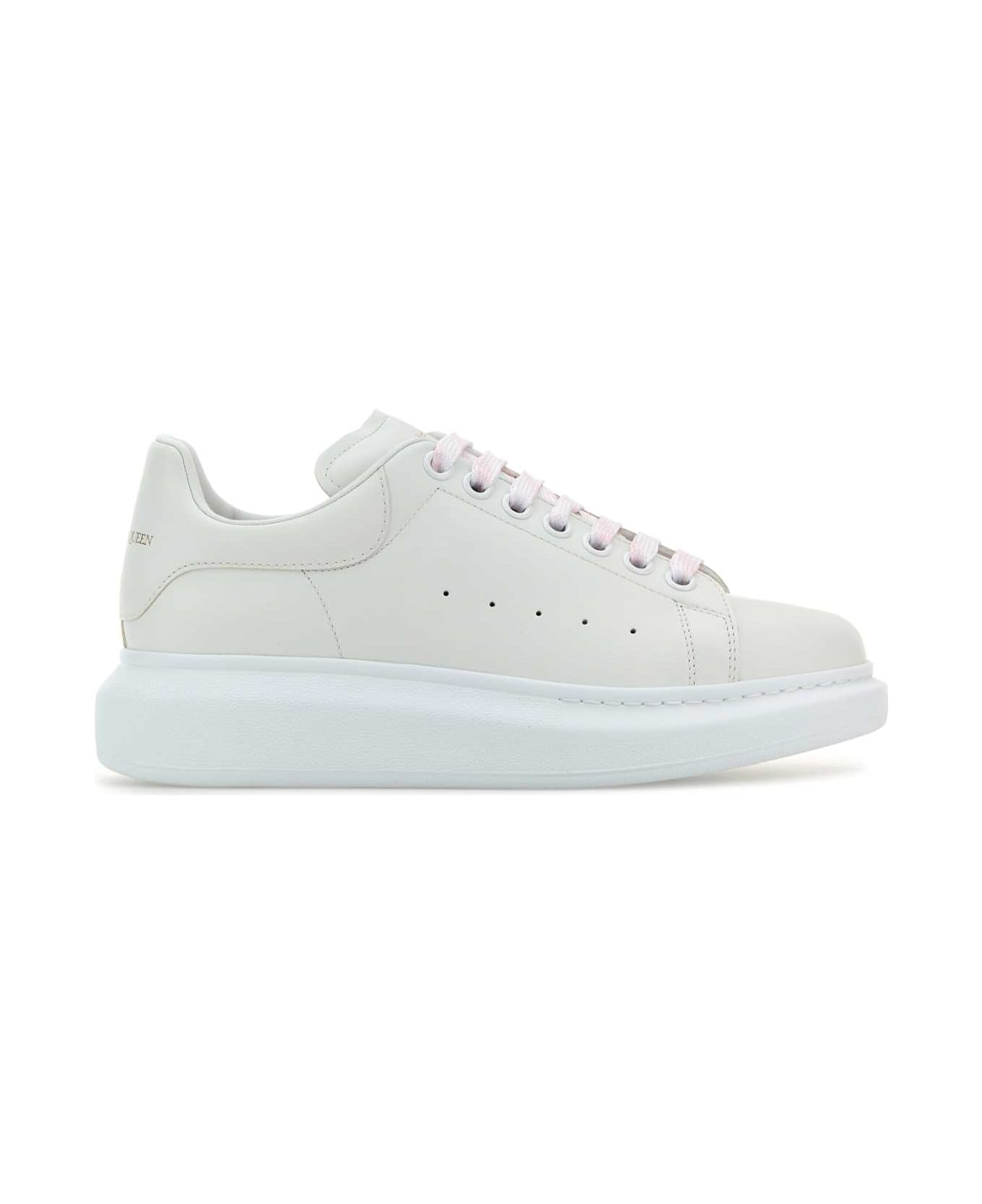 Alexander McQueen White Leather Sneakers - WHITE