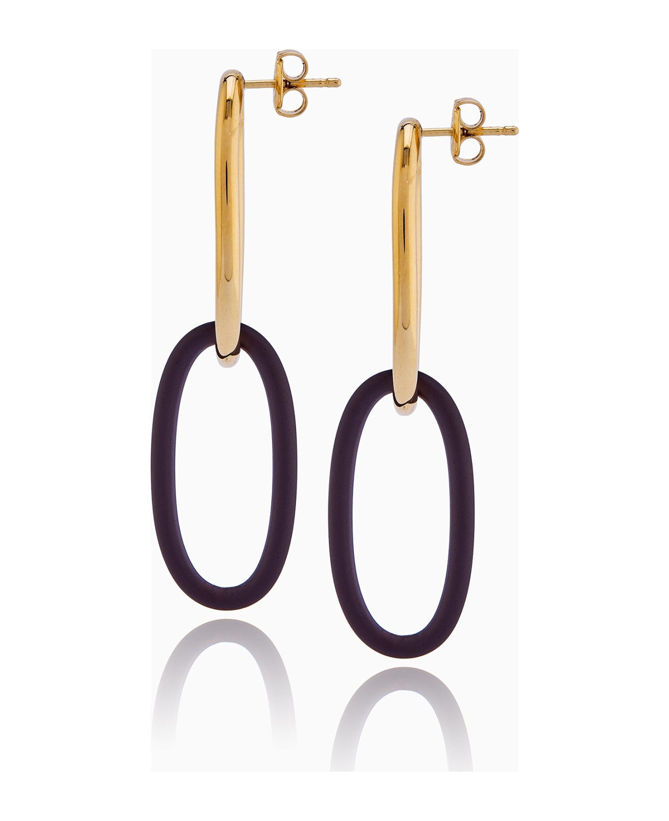 Federica Tosi Earring Bolt Gold Brown - GOLD -BROWN