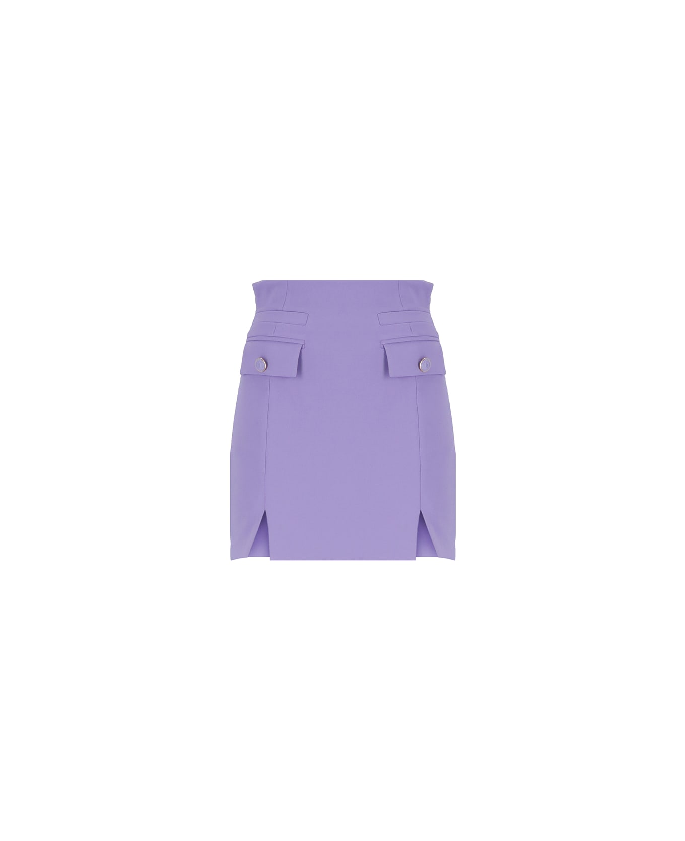 Elisabetta Franchi Crepe Miniskirt - Purple ショートパンツ