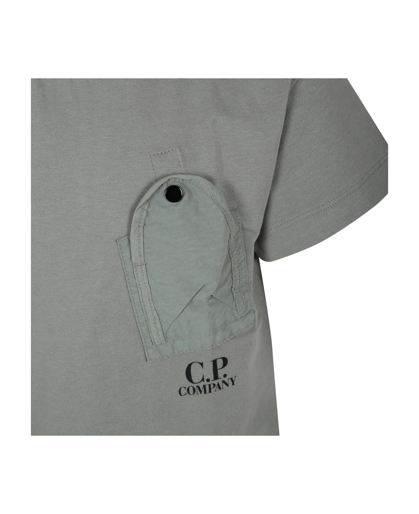 C.P. Company Undersixteen Green T-shirt For Boy With Logo - Green