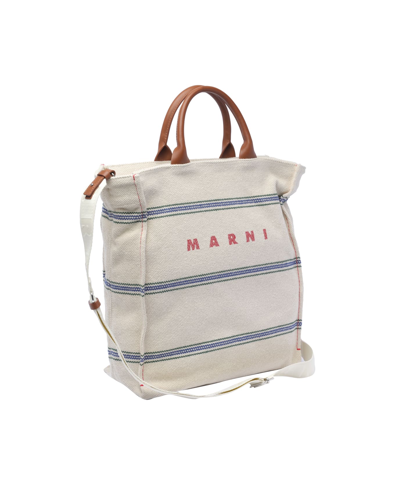 Marni Logo Shopping Bag - Natural
