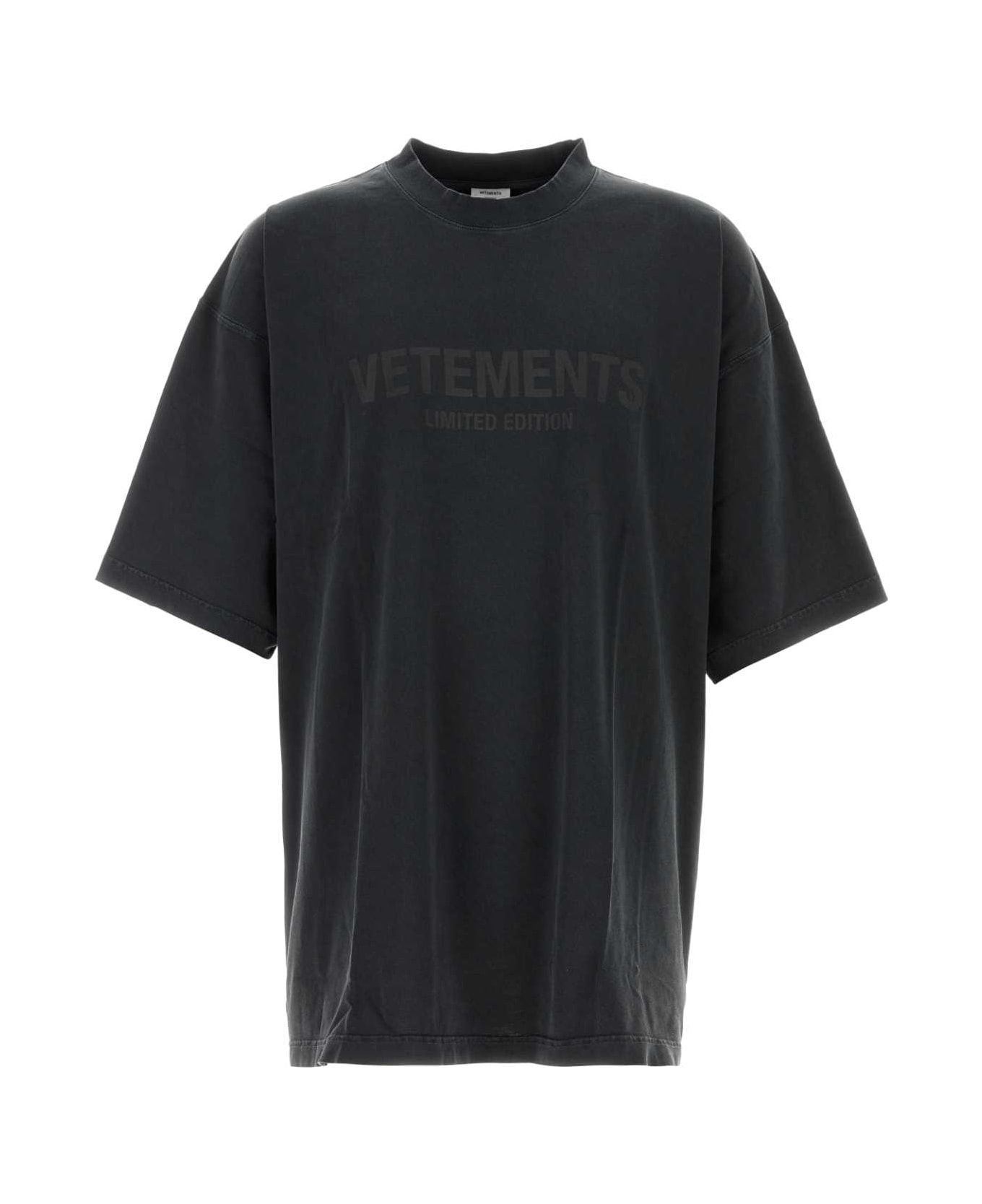 VETEMENTS Black Cotton Oversize T-shirt - BLACK