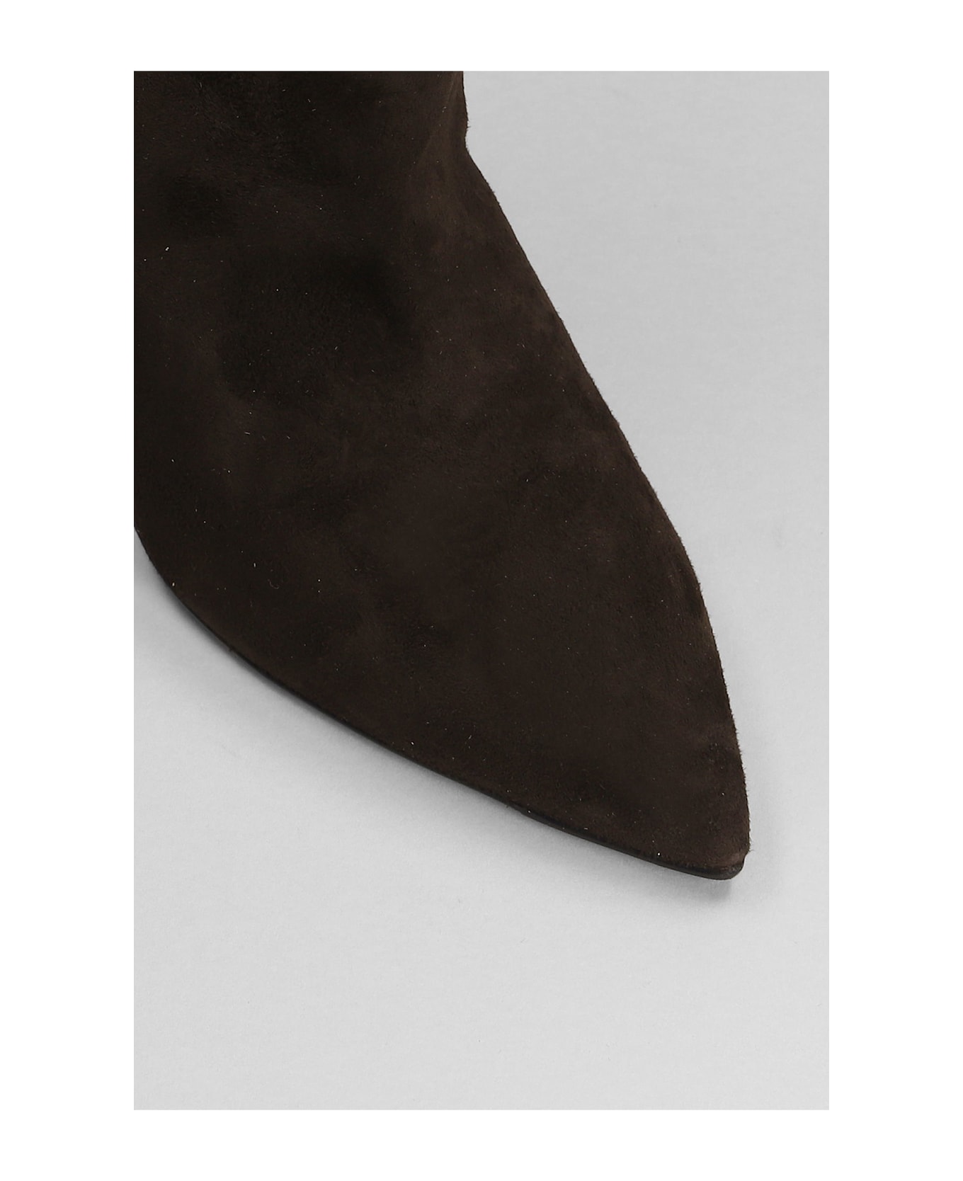 Via Roma 15 High Heels Boots In Dark Brown Suede - dark brown