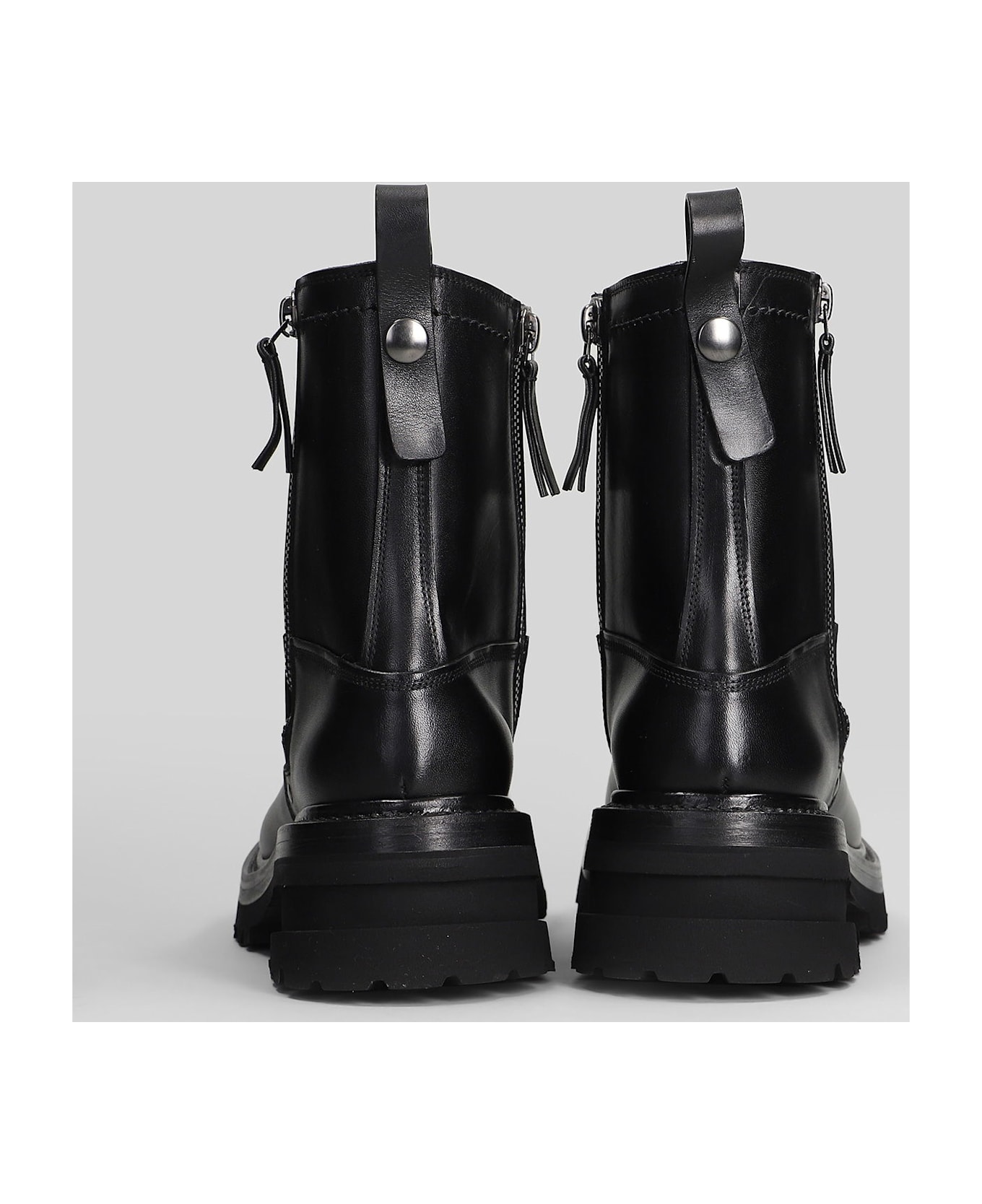 Premiata Elba Ankle Boots In Black Leather - black