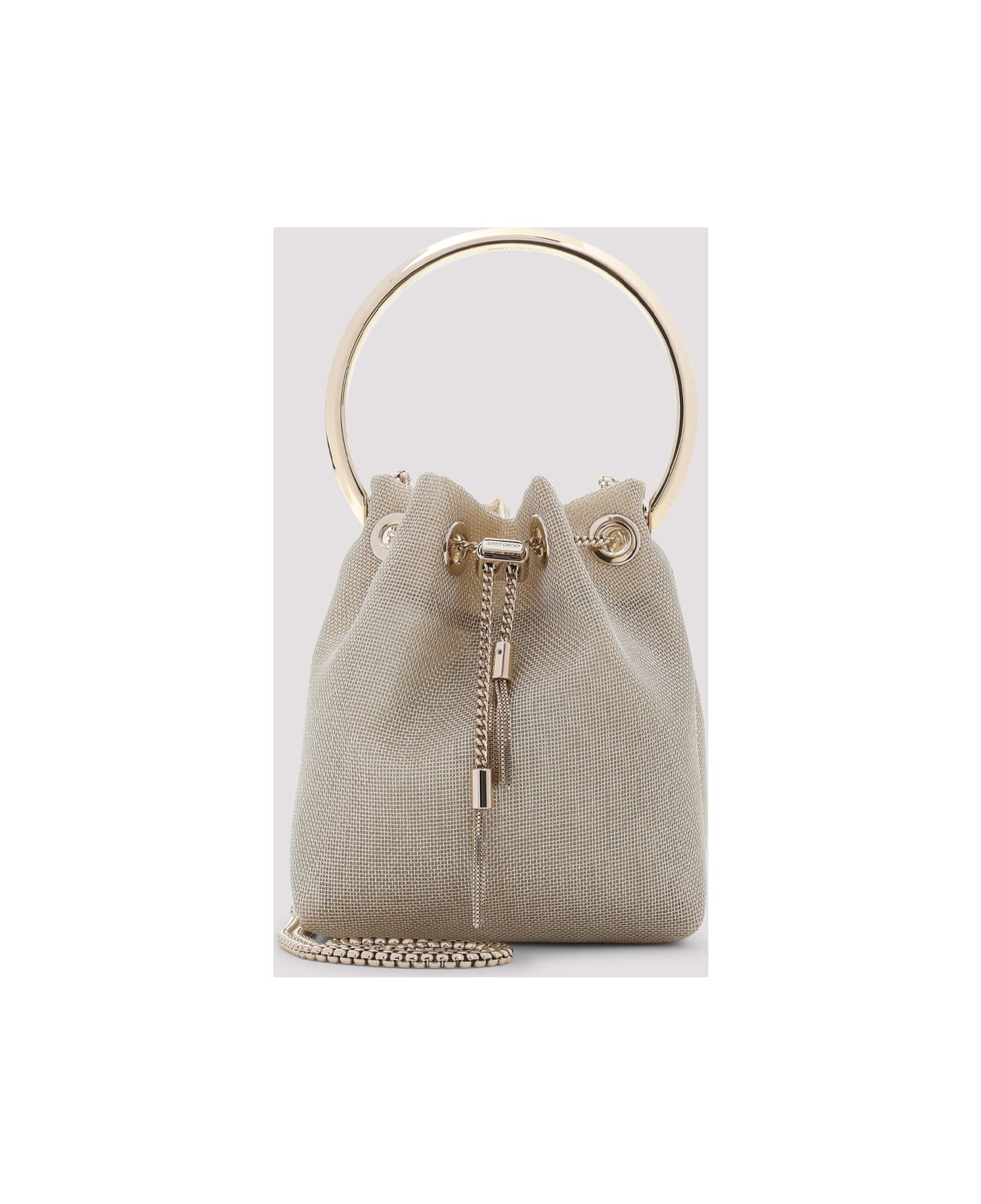 Jimmy Choo Bon Bon Metallic Mesh Handbag - Champagne Light Gold