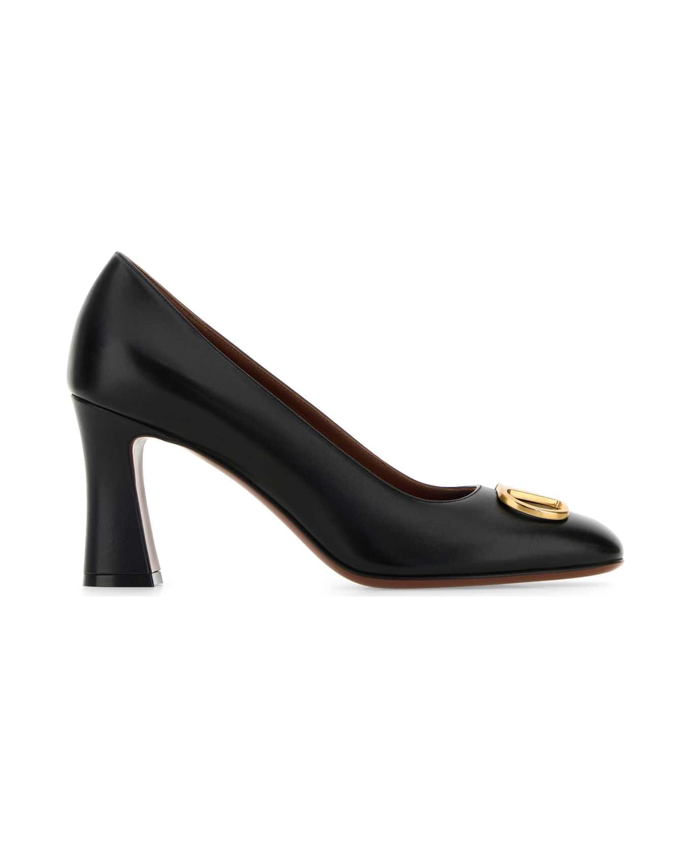 Valentino Garavani Black Leather Vlogo Signature Pumps - NERO
