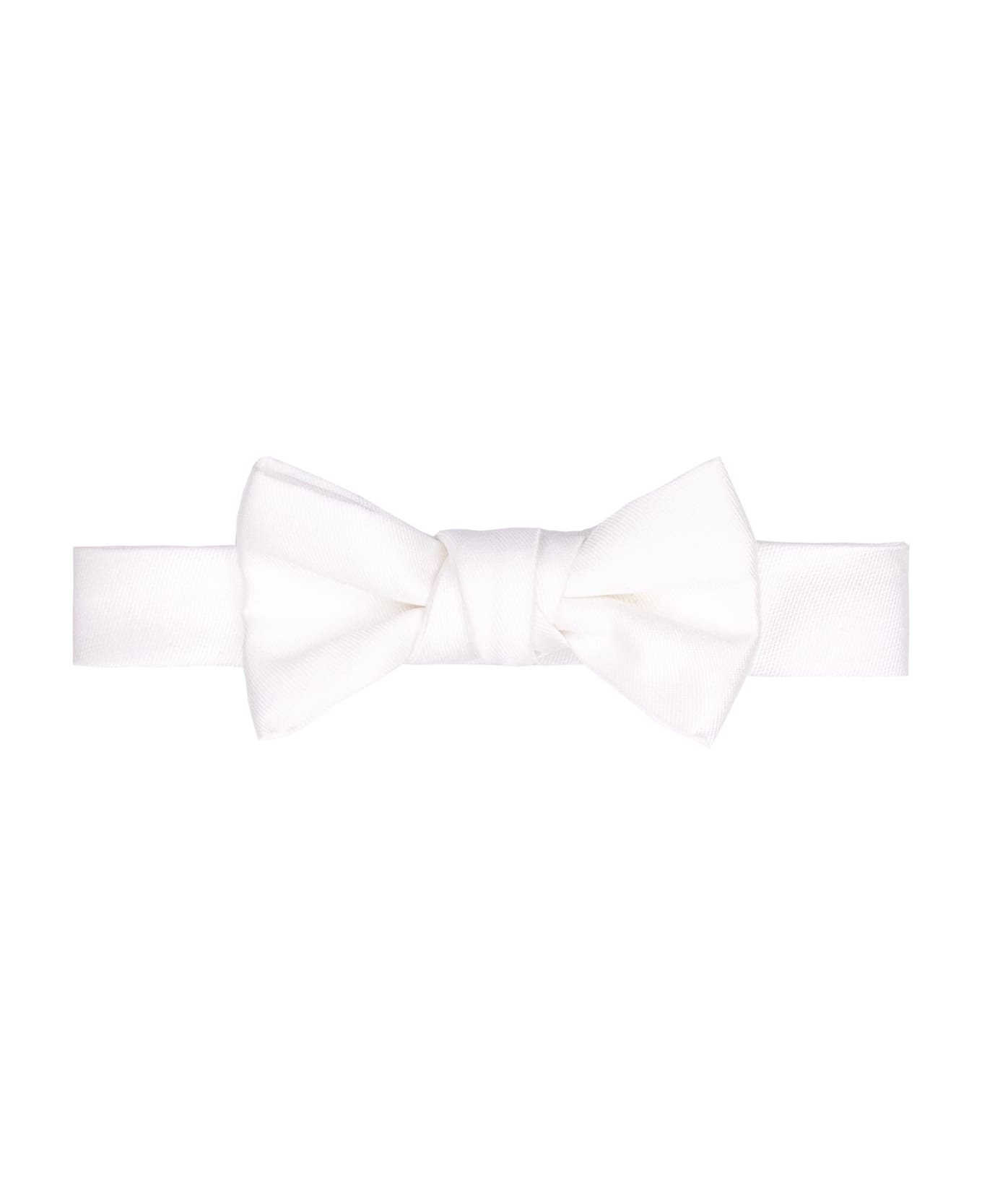 La stupenderia Silk Bow Tie - White