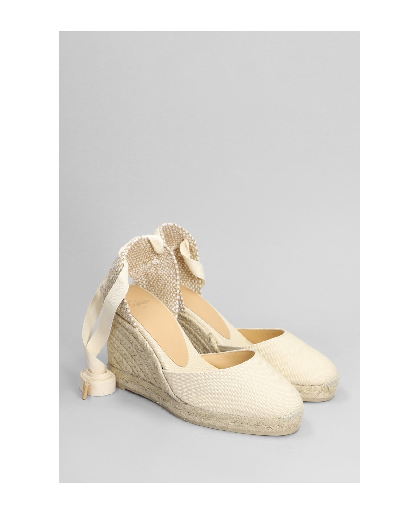 Castañer Carina-8-001 Wedges In Beige Canvas - beige