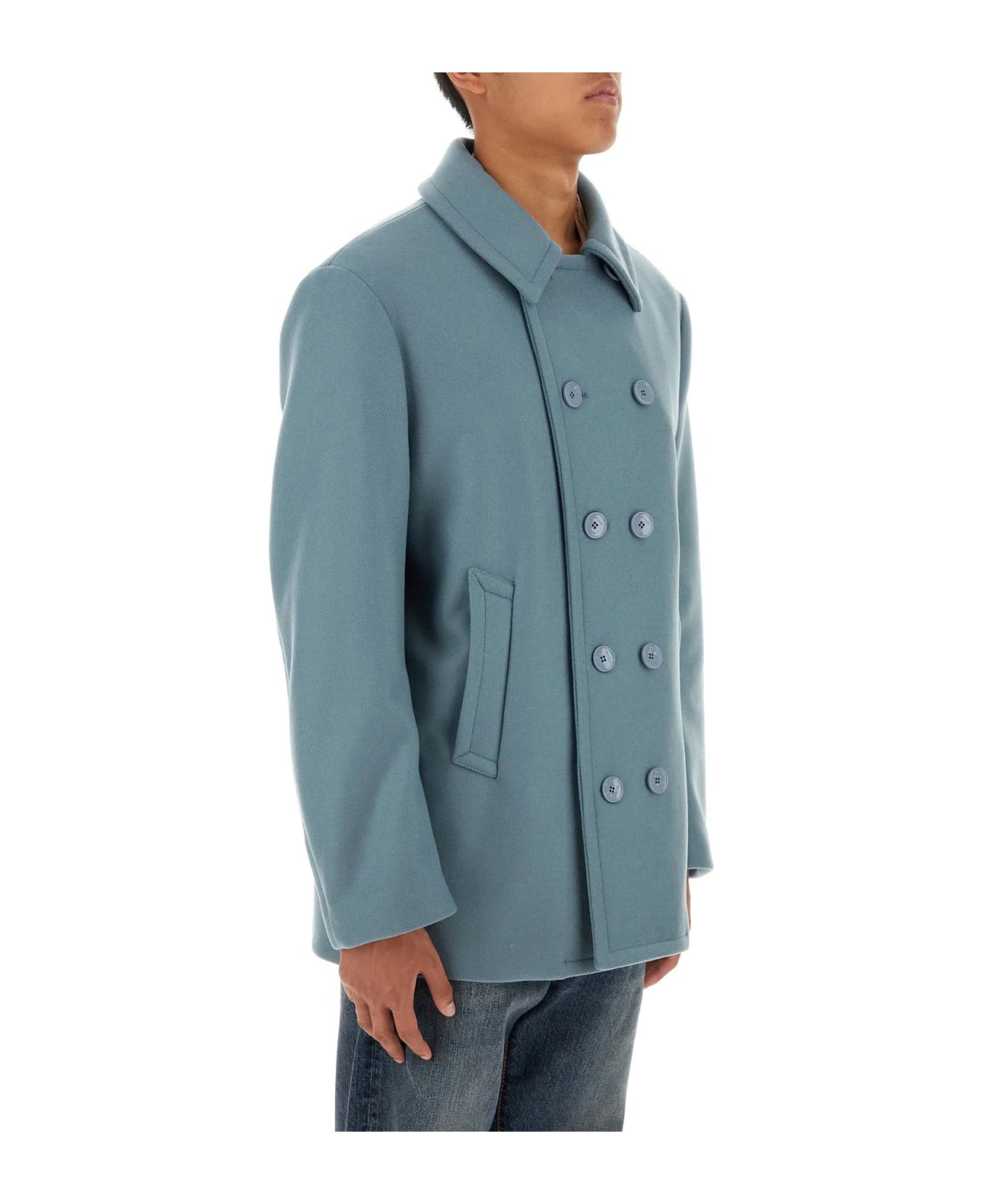 Etro Powder Blue Wool Blend Coat コート