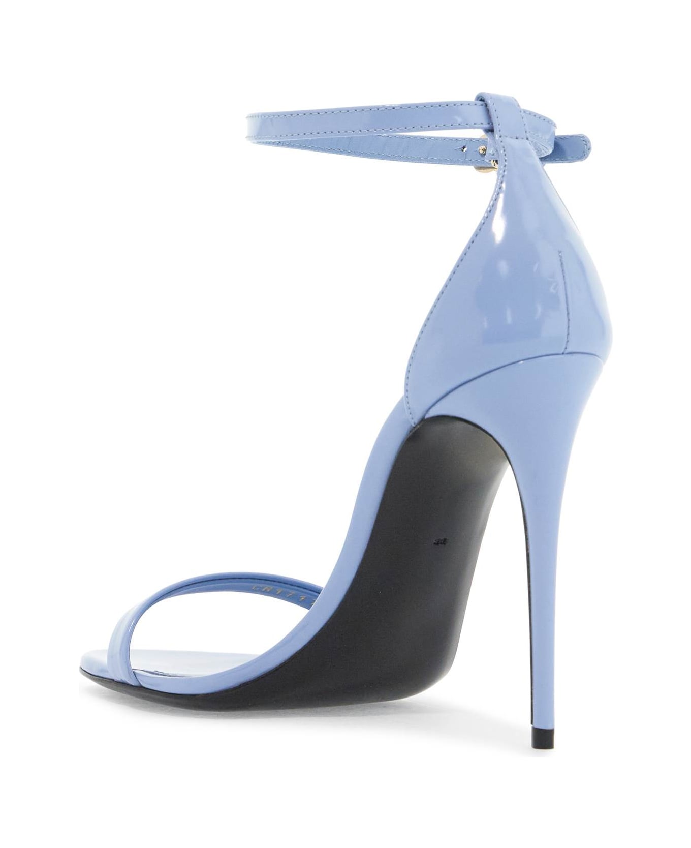 Dolce & Gabbana Glossy Leather Sandals - CARTA ZUCCHERO 6 (Light blue)