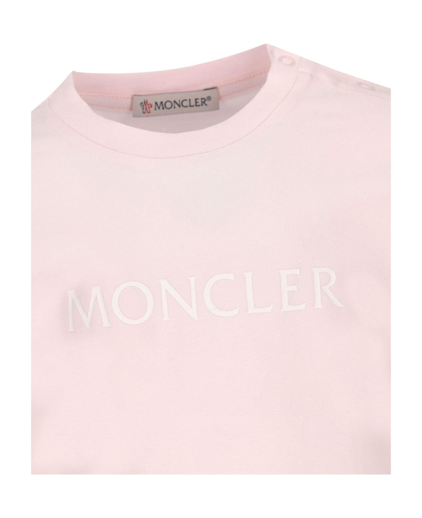 Moncler Logo Printed Ruffled Hem T-shirt