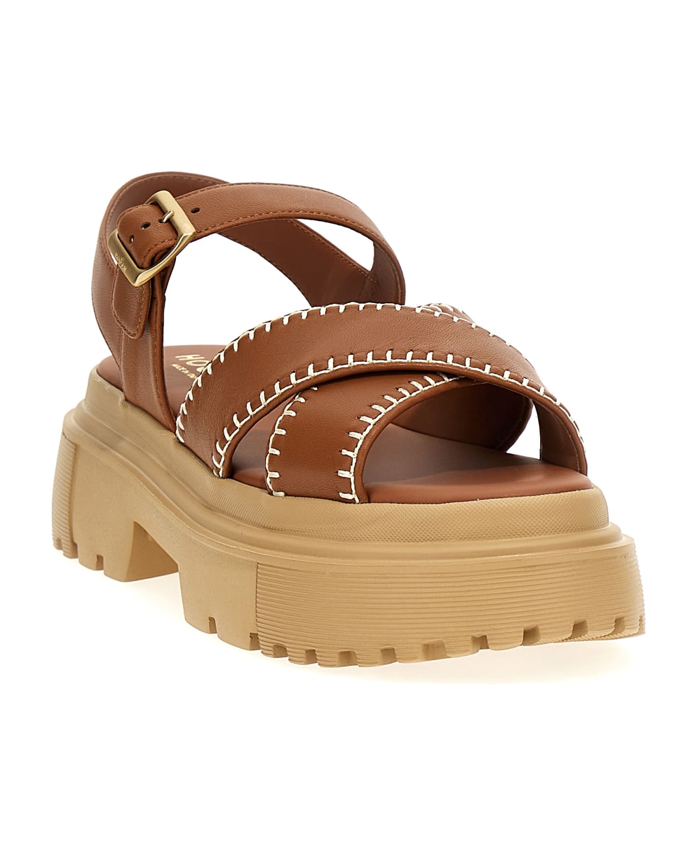 Hogan Leather Sandals - Leather Brown