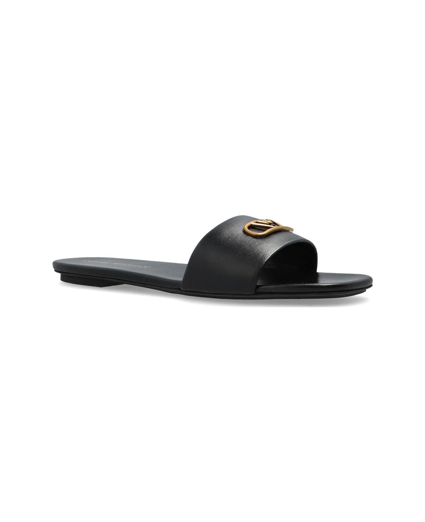 Emporio Armani Logo Plaque Sandals - Black