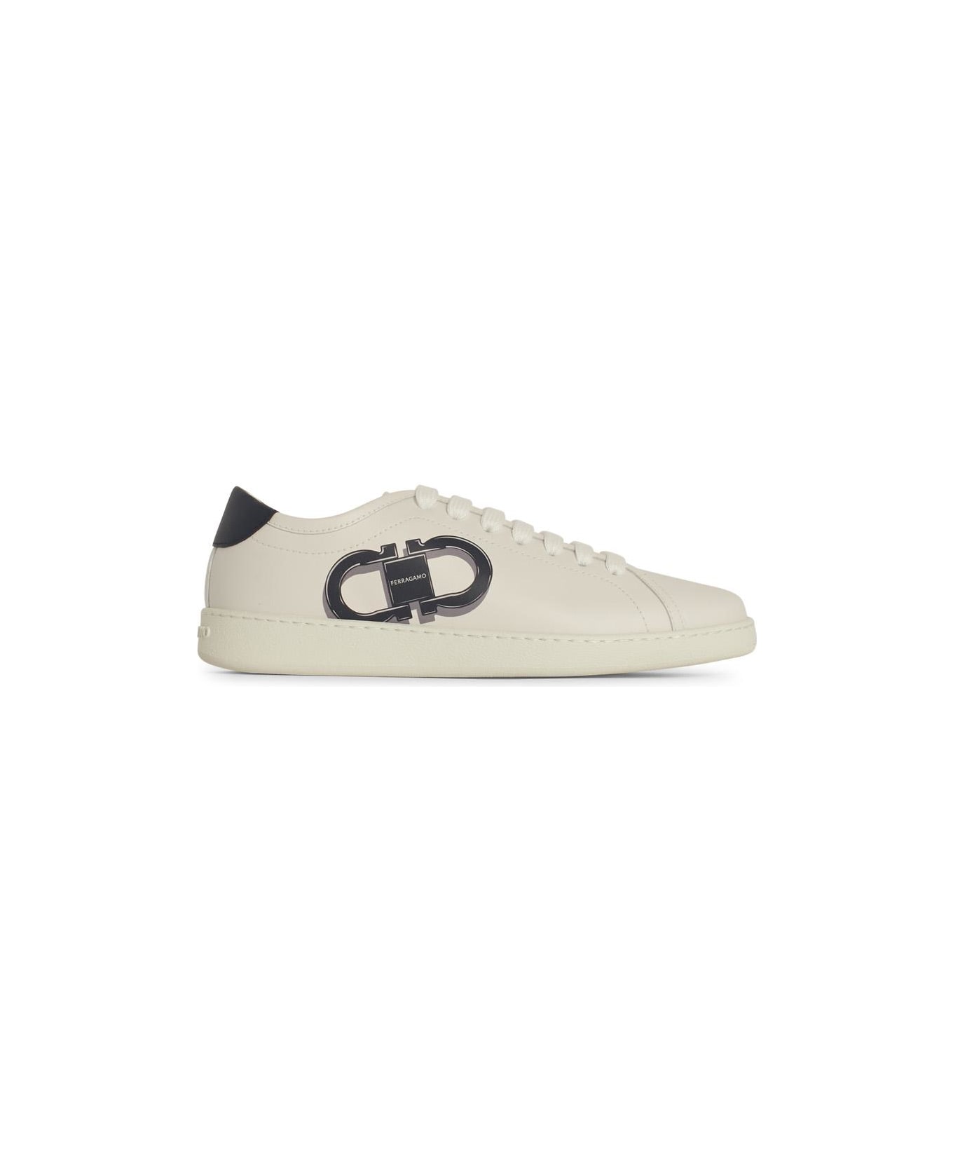 Ferragamo 
brandy
 White Leather Sneakers - White