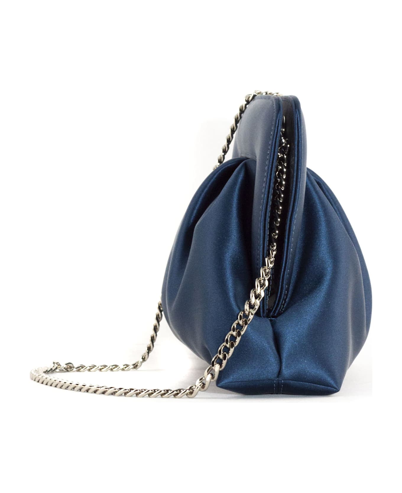 Roberto Festa Navy Blue Satin Ophelia Bag - Blue