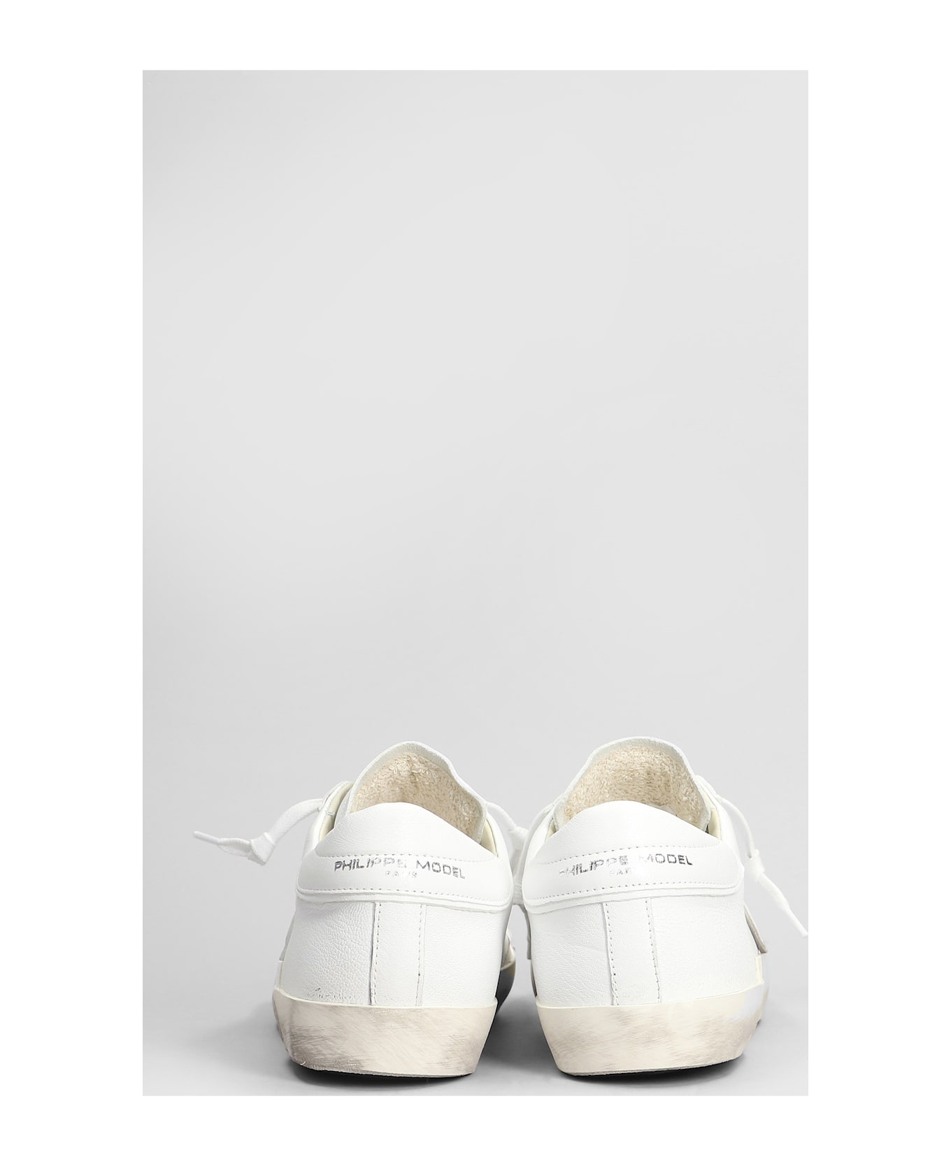 Philippe Model Prsx Low Sneakers In White Leather - white