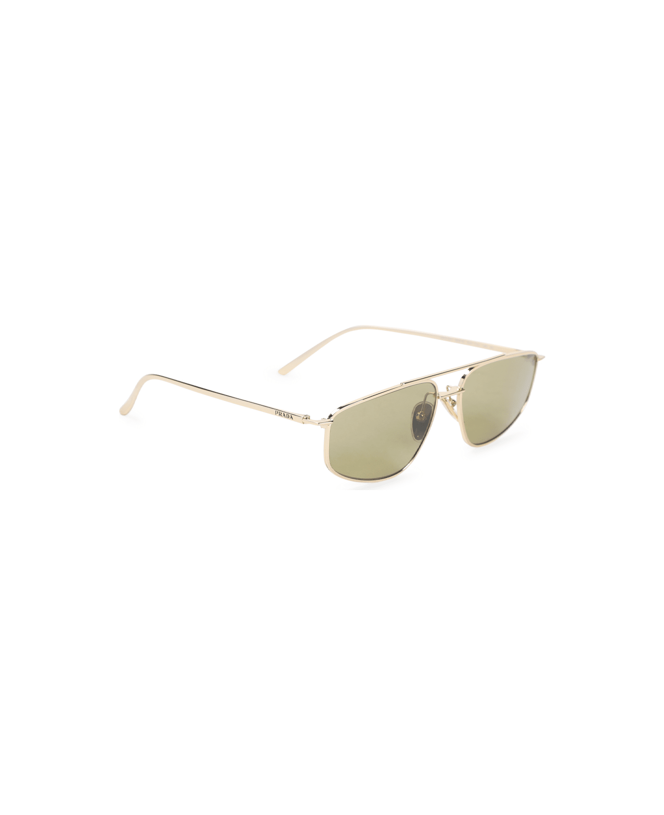 Prada Eyewear Logo Minimal Sunglasses - G Shiny Gold