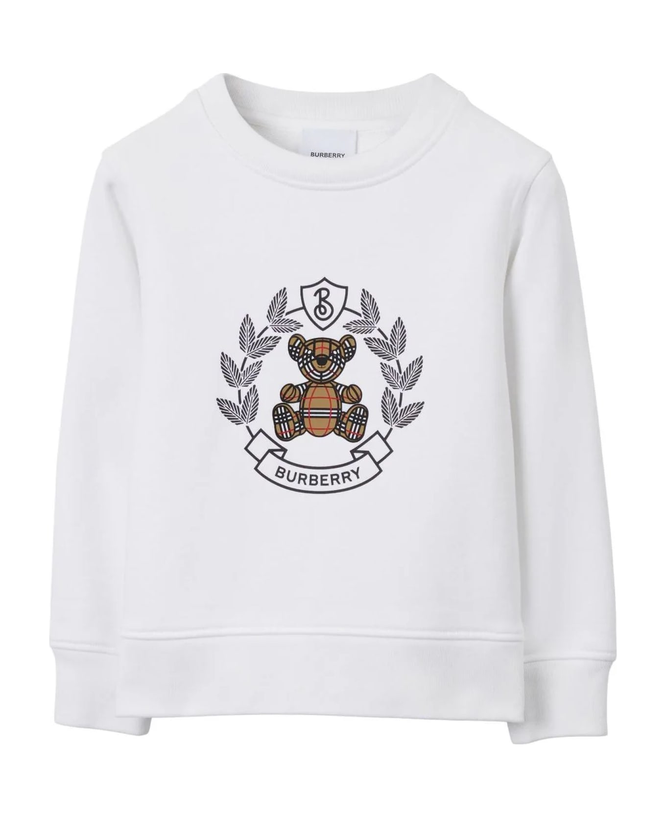 Burberry White Cotton Sweatshirt - WHITE ニットウェア＆スウェットシャツ