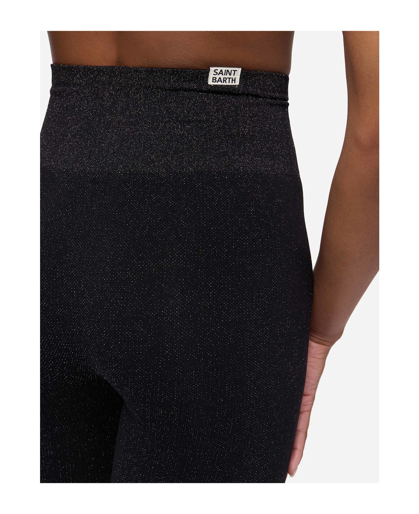 MC2 Saint Barth Black Lurex Legging Avice - BLACK