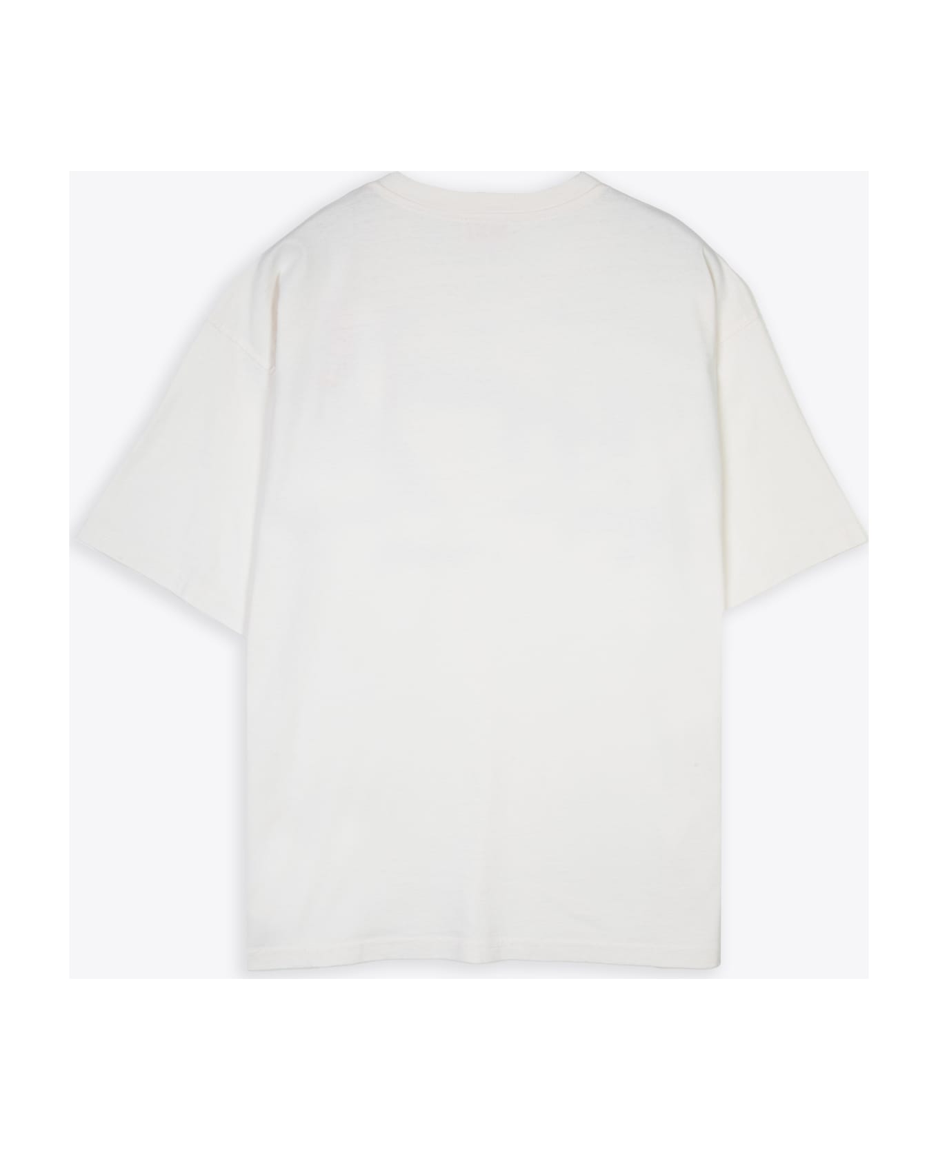 Diesel T-boxt-n14 Off white cotton t-shirt with flock logo print - T Boxt N14 - Panna/nero