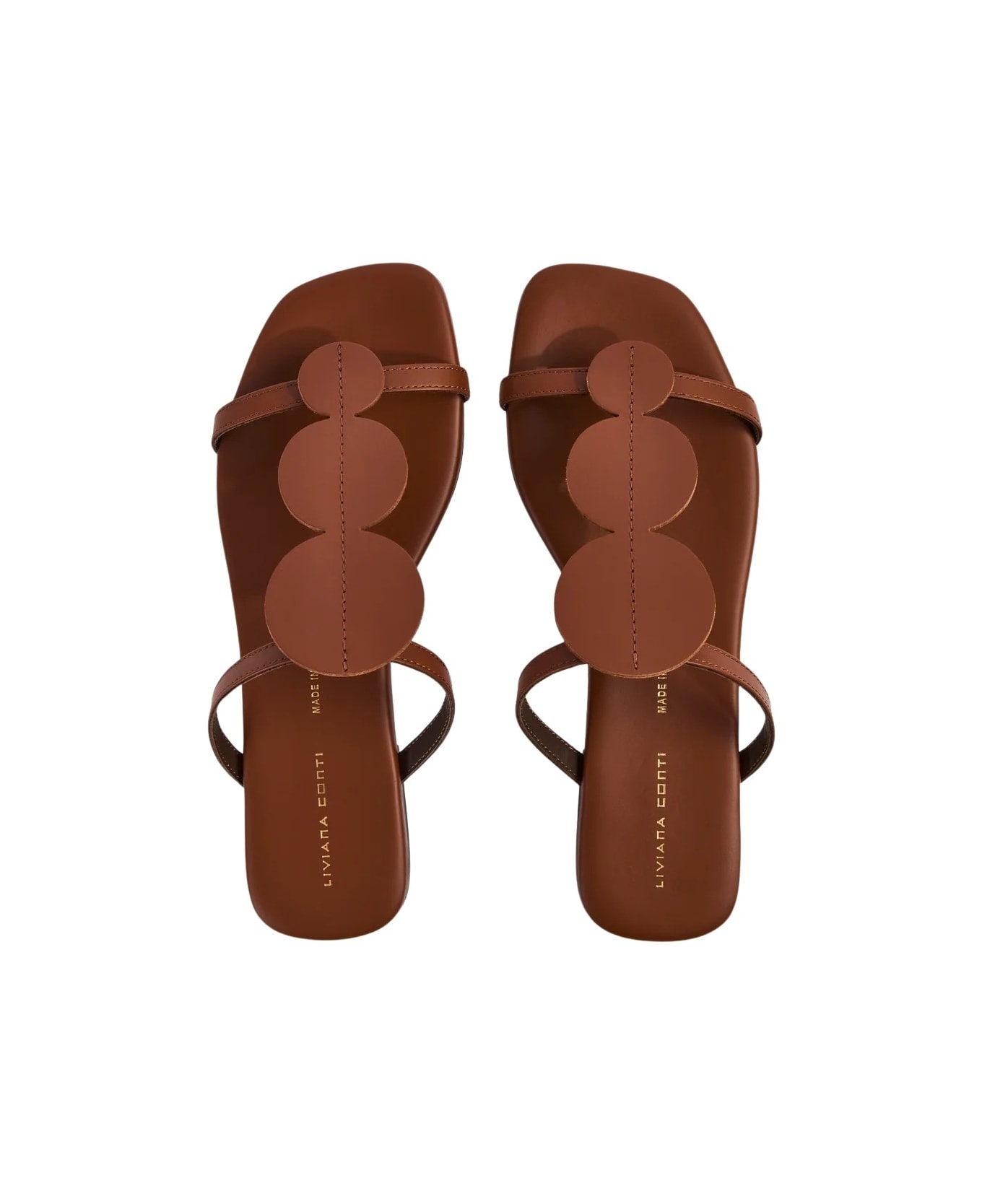 Liviana Conti Flat Mules Dots - Cuoio