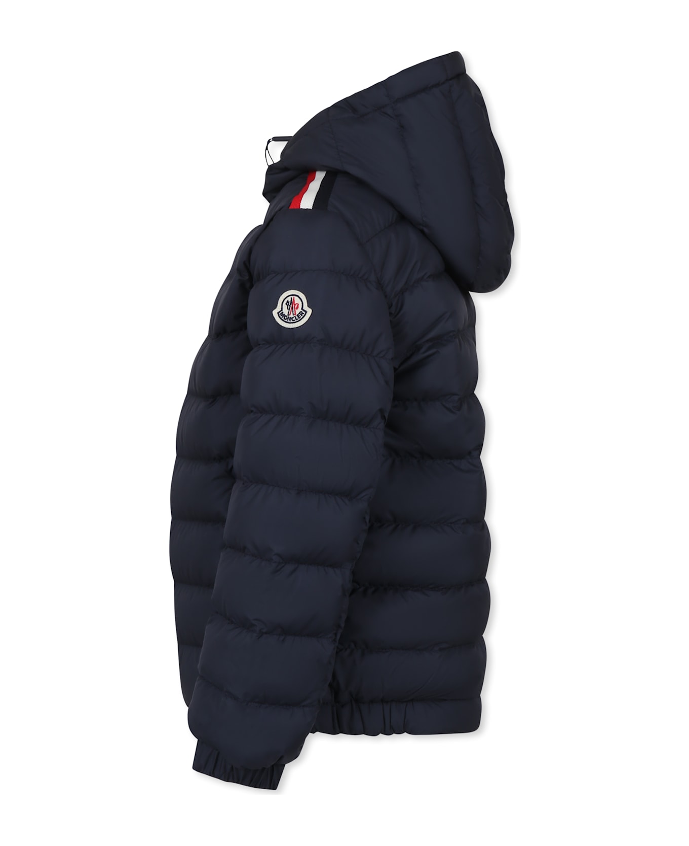 Moncler Blue Donvar Down Jacket For Boy With Logo - Blue