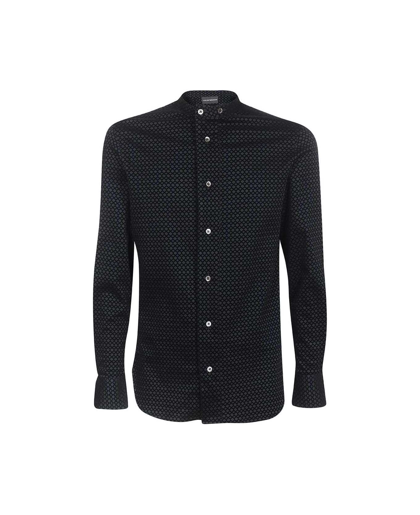 Emporio Armani Long Sleeve Cotton Shirt - black シャツ